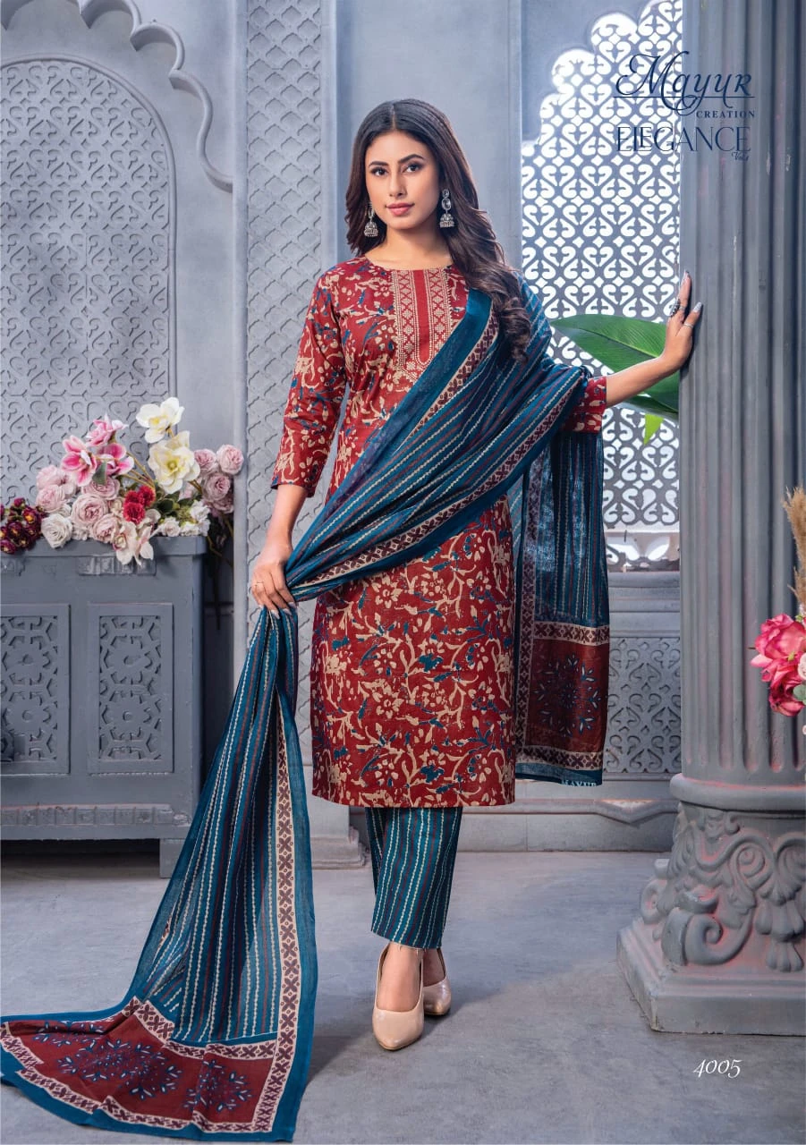 Mayur Elegance Vol-4 – Kurti Pant With Dupatta